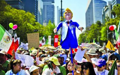 মেক্সিকোতে ট্রাম্পের বিরুদ্ধে হাজারো মানুষের বিক্ষোভ