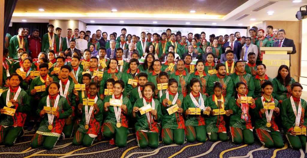 স্পেশাল অলিম্পিকস বাংলাদেশ দলকে  এমটিবি ফাউন্ডেশনের সংবর্ধনা