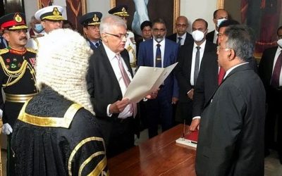 শপথ নিলেন শ্রীলঙ্কার নতুন প্রেসিডেন্ট রনিল বিক্রমাসিংহে