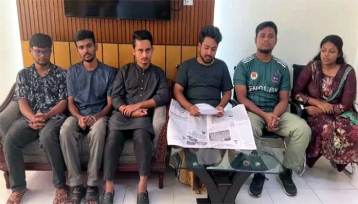 ডিবি হেফাজতে থাকা ৬ সমন্বয়কের আন্দোলন প্রত্যাহারের ঘোষণা